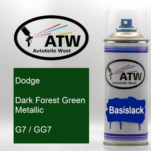 Dodge, Dark Forest Green Metallic, G7 / GG7: 400ml Sprühdose, von ATW Autoteile West.